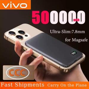 ViVO 500000mAh MagSafe용 보조 배터리 휴대용 초박형 CCC 인증 자기 무선 초고속 충전 전자 디스플레이