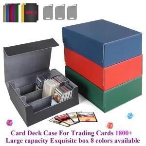 트레이딩 카드 보관함 1800+ 싱글 덱 수납 가능 자석 잠금 PU 가죽 케이스 (TCG 유희왕 매직