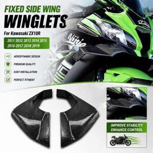 가와사키 호환 ZX10R 2011 12 오토바이 페어링 부품 키트 고정 윙렛 공기역학 스포일러