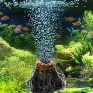 물고기 탱크 조경 시뮬레이션 화산 수족관 액세서리 펌프 용 Rockery 기 버블 스톤 산소 도구