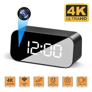 4K HD WIFI 시계 카메라 166도 카메라 마이크로 IR 야경 알람 캠코더 디지털 시계 비디오 미니 DVR Oculta 소형