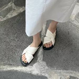 SOVO 루비즈 플랫 슬리퍼 뮬 1cm