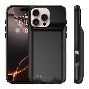 새로운 대용량 20000mAh 아이폰 16 프로맥스용 초슬림 충전식 백클립 배터리 TPU 소프트 고무 케이스 보조