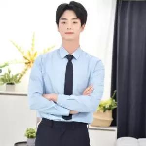 교복몰 (빅사이즈) 프리미엄 스판 남성 파랑셔츠 교복