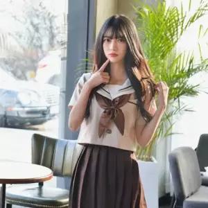 교복몰 따뜻한 브라운 일본여고생 세라복 (반팔)