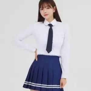 교복몰 네이비 화이트 라인 치마 교복 스커트 치마