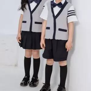 네이비라인 그레이 반팔 하복세트 교복 합창단 유치원