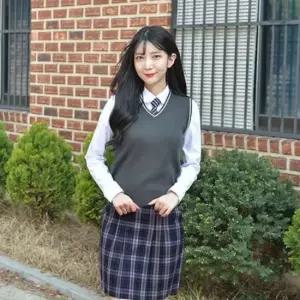 교복몰 라인이 예뻐보이는 블랙체크 주름치마 교복
