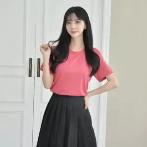 교복몰 싱글 스판 라운드 반팔 (여자) 반티 생활복