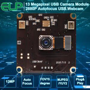 정품 ELP 13MP 자동 초점 USB 카메라 모듈 왜곡 없음  AF 렌즈 오디오 마이크 Linux Window  용 IMX214 UVC