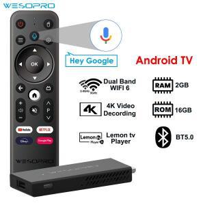 WESOPRO TV 스틱 G2 안드로이드 스마트 동글 2GB RAM 2.4GHz 와이파이 6 4K 30pfs 샤오미 Mi