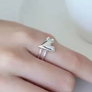 (Silver925) Two line lovely heart ring (WDC8FA8)