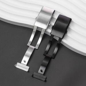 18mm 20mm 22mm 실버 더블 푸시 안전 밀링 클래스프 스테인리스 스틸 시계줄 버클용 확장형 폴드 솔리드 시