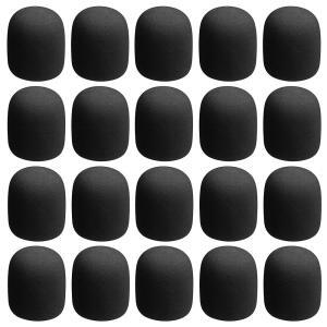 20PCS 두꺼운 휴대용 스테이지 마이크 윈드스크린 폼 커버 재사용 가능한 필터 커버(블랙) ㅣQK
