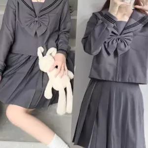 블랙라인 그레이 세라복 프레피룩 긴팔 교복세트