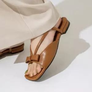 SOVO 로블 리본 플랫샌들 2cm