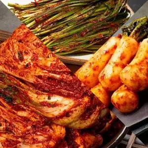자연락 Fresh 전라도 모든재료 국내산 포기김치혼합세트 포기3kg+총각3kg+부추2kg)