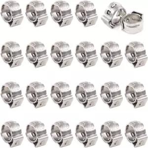 Swpeet 35Pcs 10.3-12.8mm 스테인리스 스틸 싱글 이어 호스 클램프 모음 키트 자동차 가전 제품 라인에
