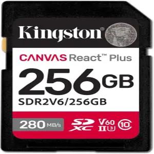 킹스턴 256GB 캔버스 리액트 플러스 SD 카드 최대 280MB/s 고성능 사진 클래스 10 UHS-II U3 V60
