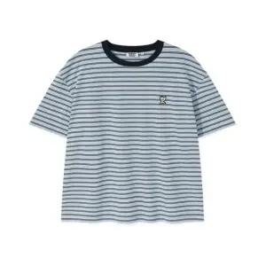 와키윌리 WA2502ST04BL 집업티셔츠 쿨링소재 키키 와펜 배색 스트라이프 반팔