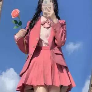 3버튼 라즈베리 핑크 여자 교복자켓 교복 학생복