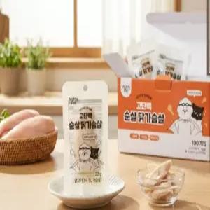 마이티펫 강아지 고양이간식 대용량 순살 닭가슴살 22g x 100개입