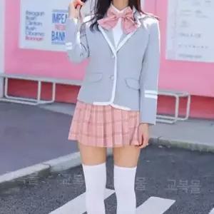 화이트라인 라이트그레이 여자 자켓 교복 학생복