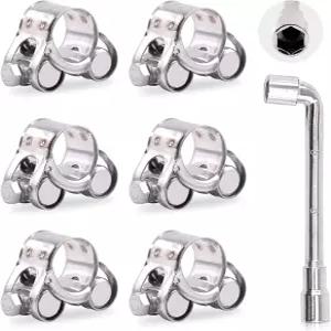 Hilitchi 304 스테인리스 스틸 T-볼트 클램프 헤비 듀티 파이프 튜브 호스 6PCS 17-19MM