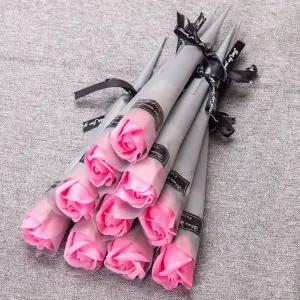 꽃다발 (쓰러담아) 10개입 한송이 장미 비누꽃 조화