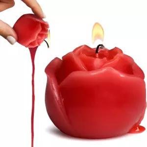 웰빙과 휴식을 위한 플레밍 로즈 드립 캔들과 로맨틱 마사지 저융점 무향 파라핀 바디 왁스 셀프 케어를