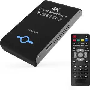 USB 드라이브 및 MicrosD 카드용 4K 울트라 HD 미디어 플레이어 2-in-1 HDD 인클로저 - 디지털 사이니지