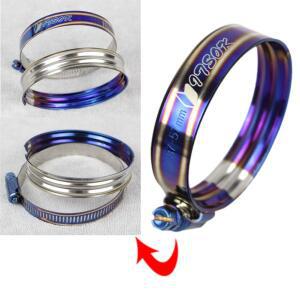 T-볼트 호스 클램프 스테인리스 스틸 37mm~102mm 티타늄 블루 조절식 파이프 고정 클립 범용