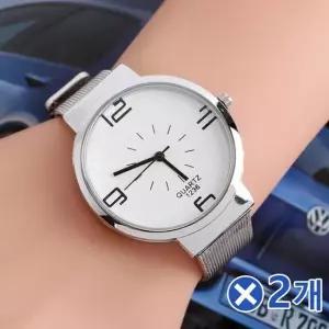 TBZ 캐주얼 베이직 남성 메탈손목시계-화이트x2개 패션손목시계 손목시계 빈티지패션