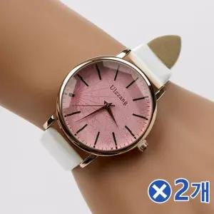 TBZ 데일리 가죽밴드 엘리자 손목시계x2개 손목코디 가죽밴드손목시계 베이직손목시계