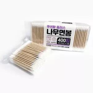 지퍼백형 쿠션왕 플러스 나무면봉 400P