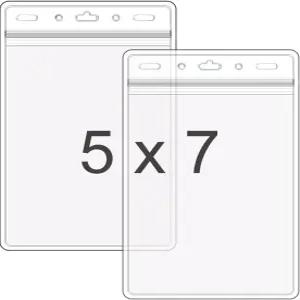 WTQ 초대형 여권 및 신분증 홀더 XXXL 4.75 x 6.75 삽입물 장착 수직 배지 투명 플라스틱 이름표 밀봉 방수