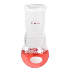 ADAMAS-BETA 실험실 끓는 플라스크 25ml 싱글 넥 라운드 바닥 보로실리케이트 유리 24/40 표준 테이퍼 외부