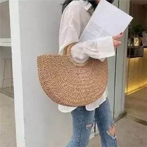 [라일리] Rly 데일리 왕골 비치 백 라운드 여름 라탄 백 바캉