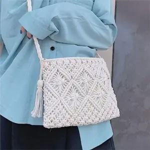 [라일리] Rly 데일리 여성 크로스 백 5컬러 스퀘어 뜨개 크로