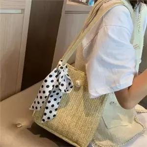 [라일리] Rly 휴양지 여성 숄더백 직조 라탄 숄더백 데일리 여