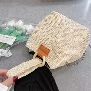 [라일리] Rly 데일리 여성 숄더백 바캉스 라탄 숄더백 여름 버