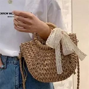 [라일리] Rly 여름 여성 라탄 가방 데일리 여성 핸드백 토트