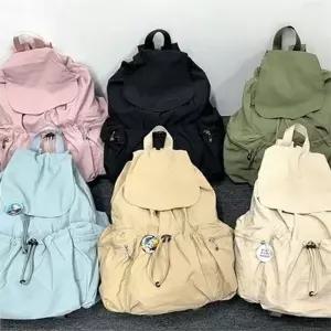 [라일리] Rly 덮개형 여성 나일론 백팩 스트링 여성 캐주얼 백
