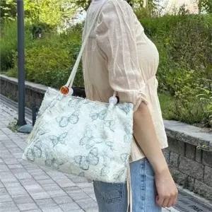 [라일리] Rly 빅사이즈 숄더백 나비 여성 숄더백 캔버스 데일리