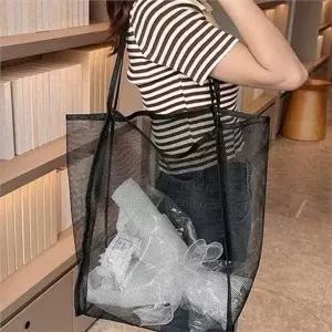 [라일리] Rly 데일리 메쉬 숄더백 비치 여름 가방 수납 심플