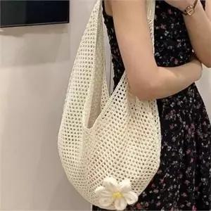 [라일리] Rly 데일리 여성 숄더백 휴양지 크로셰 숄더백 데이지