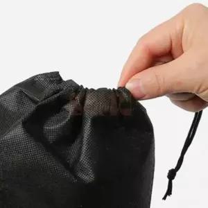 ( )한쪽 끈 파우치 22x32 블랙 부직포가방 화장품보관
