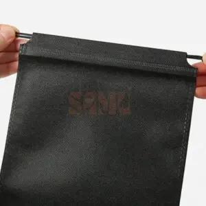( )양쪽 끈 파우치 30x39 블랙 이너가방 신발더스트백