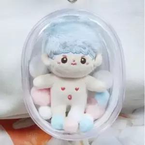 (사이즈 소형)외출 원형 키링 아이돌 생활방수 인형 보관 보관 굿즈 pvc 솜인형 파우치백 투명