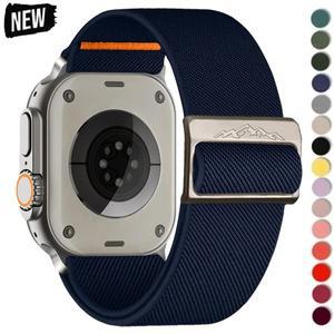 애플워치 울트라 49mm 38mm 44mm용 넓은 나일론 스트랩, 아이워치 시리즈 11 10 9 SE 8 2용 코레아 팔찌